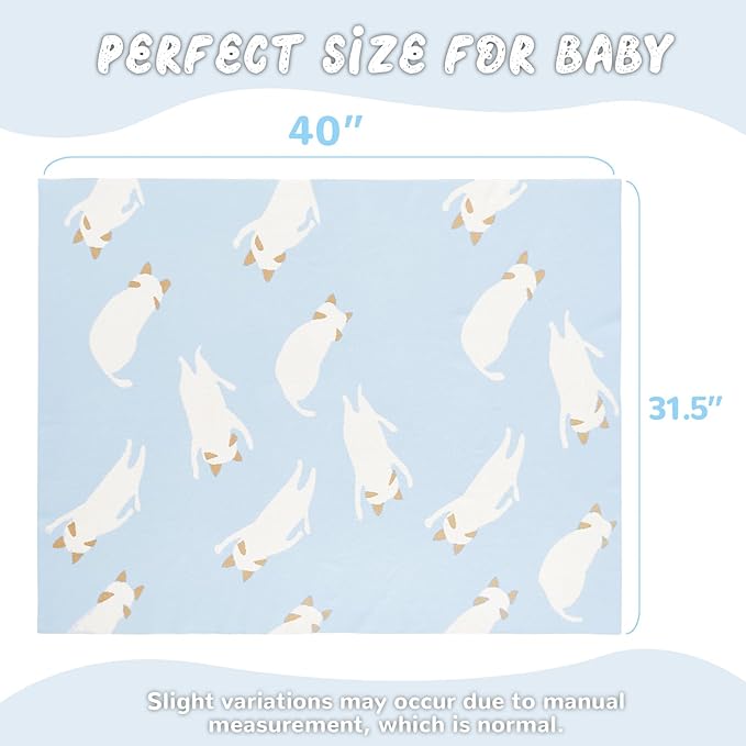 Receiving Baby Blanket,100% Luxury Cotton Knit Baby Blanket,Lightweight Cozy Neutral Swaddling Blanket for Newborns,Boys & Girls,Infant and Toddler
