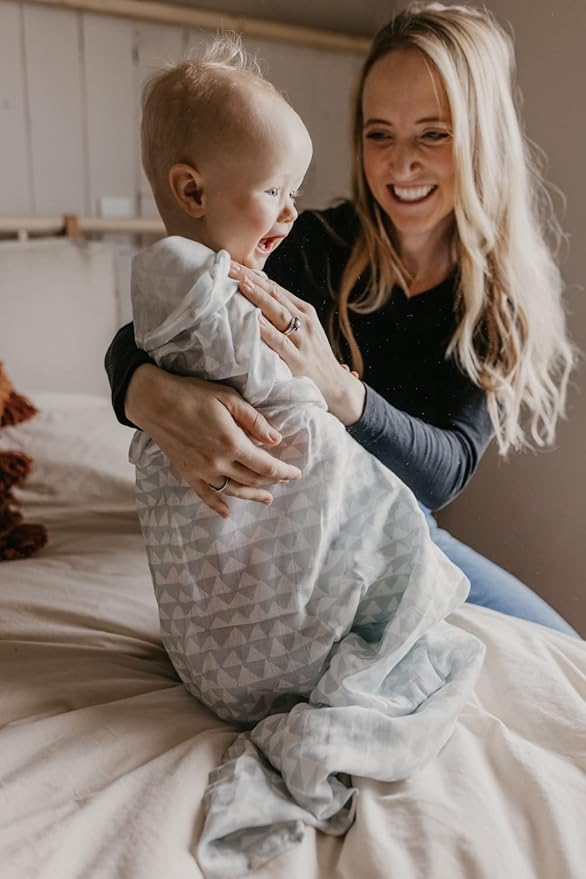 Mini Wander Swaddles for Newborns Muslin Swaddle Blankets - Breathable Soft Gender Neutral Receiving Blanket Baby Essentials | 47 x 47 Cotton - (Mountains (Ice Blue))