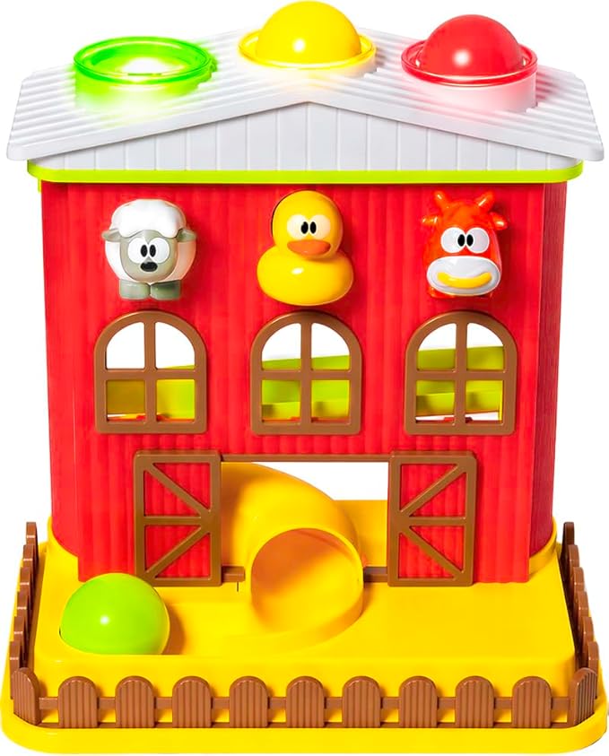 Pound A Ball Barn House with Lights & Music, Easter Basket Stuffers for Toddler, Fun Learning Toy Gift for 8 12 18 24 Month Old Baby and Toddlers 1-3, Montessori, Toys for 1 Year Old Boys and Girls