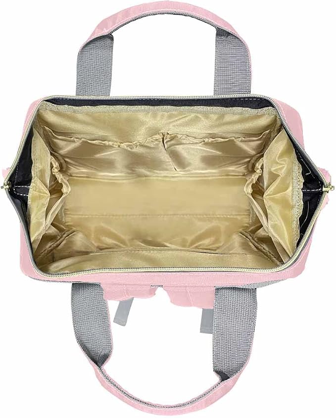 InterestPrint Custom Name Diaper Bag Personalized Pink Glitter Bowknot Nursing Bags Backpack with Name Customized Mummy Nappy Bag Shoulders Bag Casual Daypack Travel Bag for Women Men