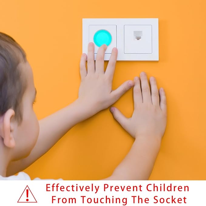 Outlet Covers Baby Proofing, Pure Blue Color 12 Packs Electric Outlets Plug Covers, Plastic Safety Socket Protector Caps for Kids Room, Home, Bedroom, Office