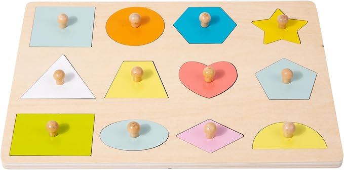 Adena Montessori Wooden Cognition Knob Puzzles Baby & Toddler Development Toy