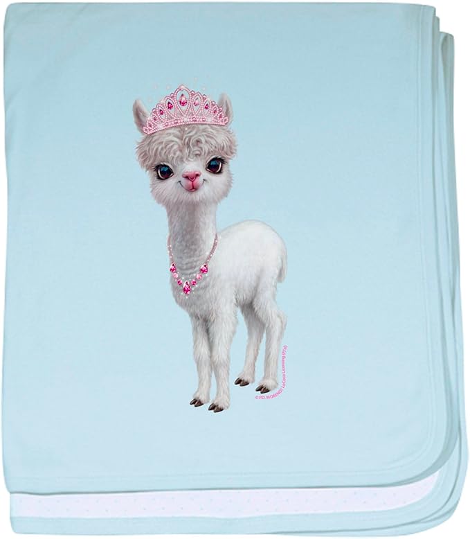 CafePress PD Moreno's Llama Wearing A Tiara Baby Blanket, Super Soft Newborn Swaddle
