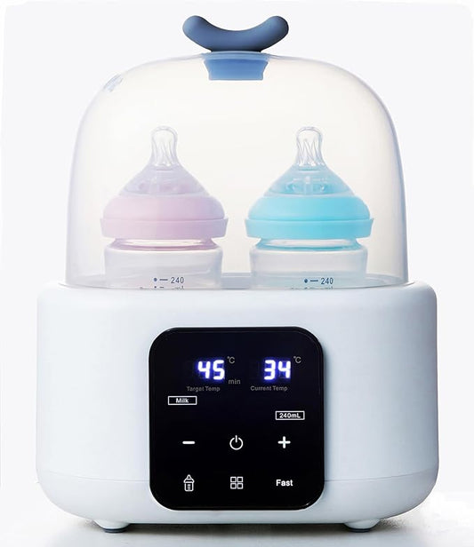Double Baby Bottle Warmer All Bottles, 5-in-1 Fast Breastmilk Warmer Water Bath Heating 24H Constant Warming, Heat Baby Food Jars for Twins