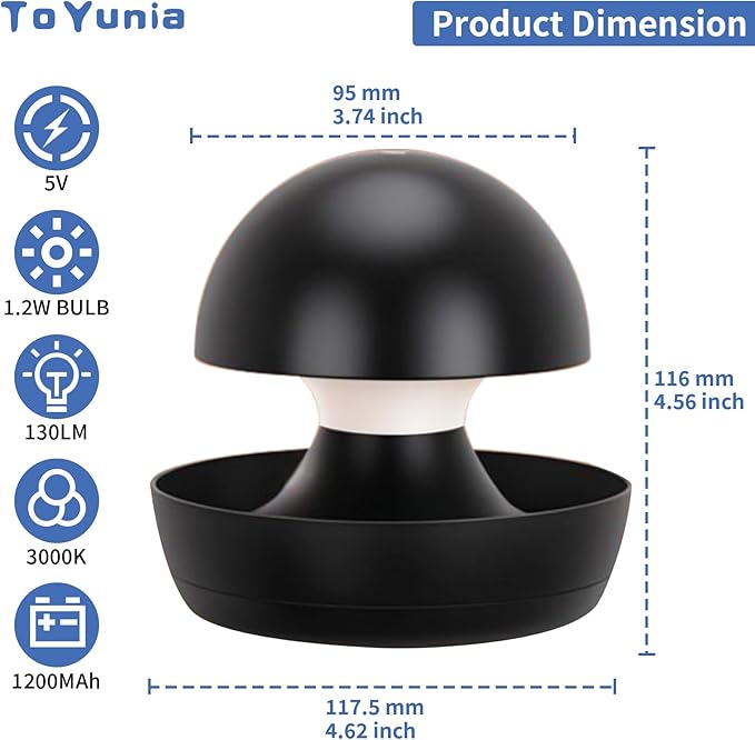 Nursery Night Light for Kids Girls Portable Night Light for Kids,1 Pack,3000K Black