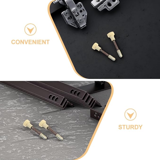 Milisten 10-Piece Baby Bed Plunger Latch Set Stainless Steel Spring-Loaded Lock for Infant Safety Gates Cabinet Doors Auto-Close Feature for Secure Babyproofing