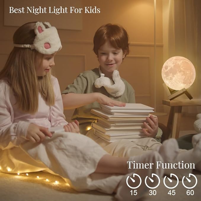 5.9 Inch Moon Lamp for Adults - 16 Color LED Light Up Moon Ball, Large Realistic 3D Night Light with Remote & Timer - Unique Thanksgiving & Gifts