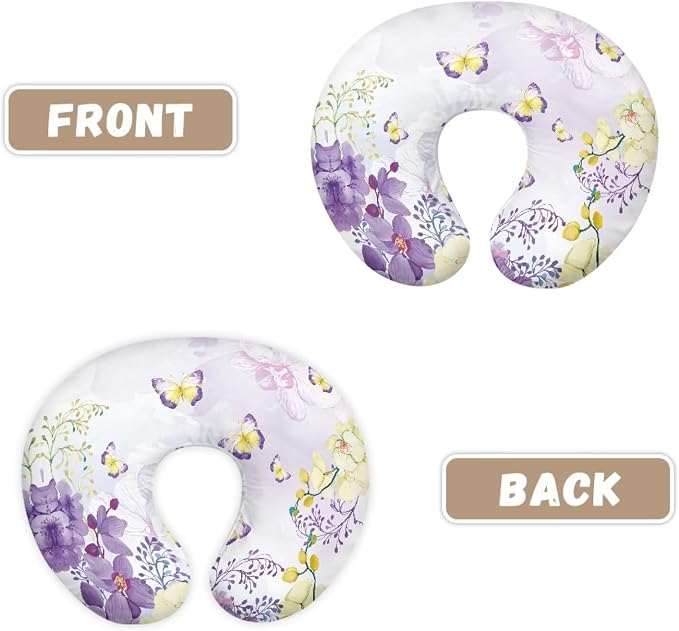 Butterfly Bottlefeeding Pillow Detachable Newborn Original Breastfeeding Slipcover Case and Positioner Removable Head Support Protector Cushion Essential with Hidden Zipper Propping Baby