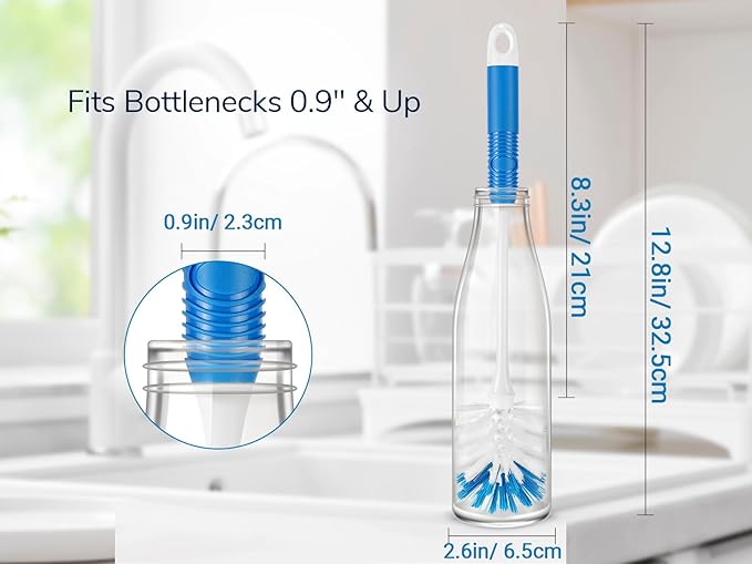 Bottle Brush Cleaner?”Long Water Bottle Brush for Tumblers, Cups, Glassware & Baby Bottles, 3 Pack