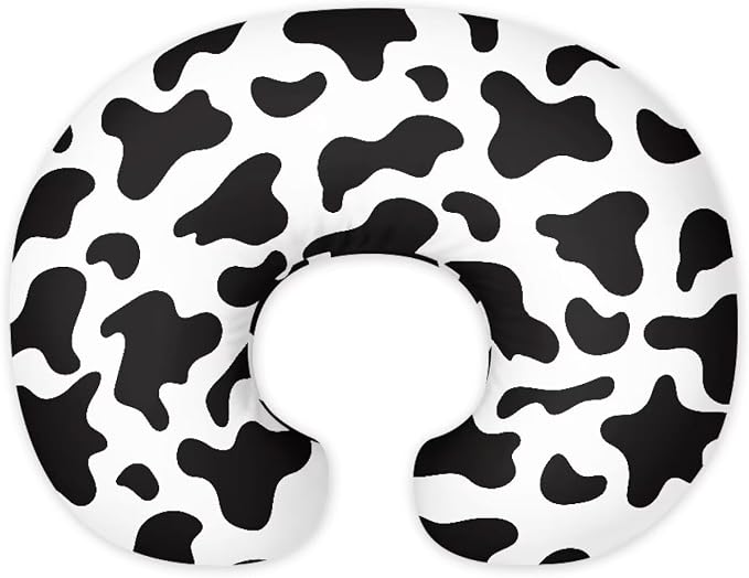 Cow Print Nursing Pillow Cases 1 Pack for Breastfeeding Pillow Nursing Covers Pillow Slipcover Pillowcase Soft Fabric Fits Snug On Infant Feeding Cushion Cover Pillow Not Included