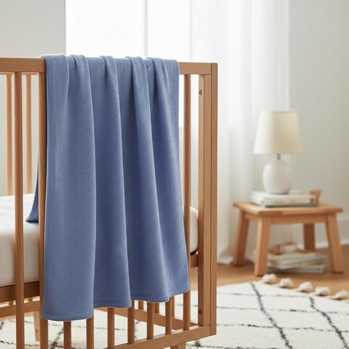 The Heirloom Blanket - 100% Organic Cotton Baby Blanket, American Made, 30x40in - Bassinet, Crib, Stroller - Gift Registry Baby Shower for Newborns and Kids (Sage)