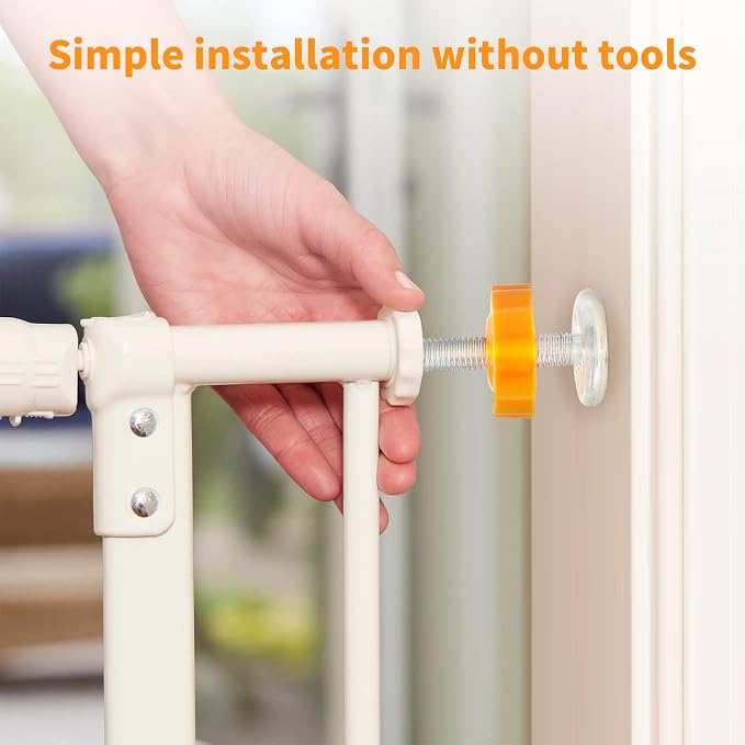 4 Pack Baby Gate Threaded Spindle Rod M10 (10mm) Replacement Hardware Parts Kit for Pressure Mounted Baby & Pet Safety Gates & Stair Gates (10mm, Orange)