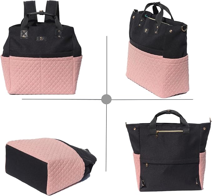 ESVAN Diaper Tote Bag Totepack Backpack Crossbody Bag 3 in 1 for Women Laptop Backpack Multifunctional with Insulated Pockets
