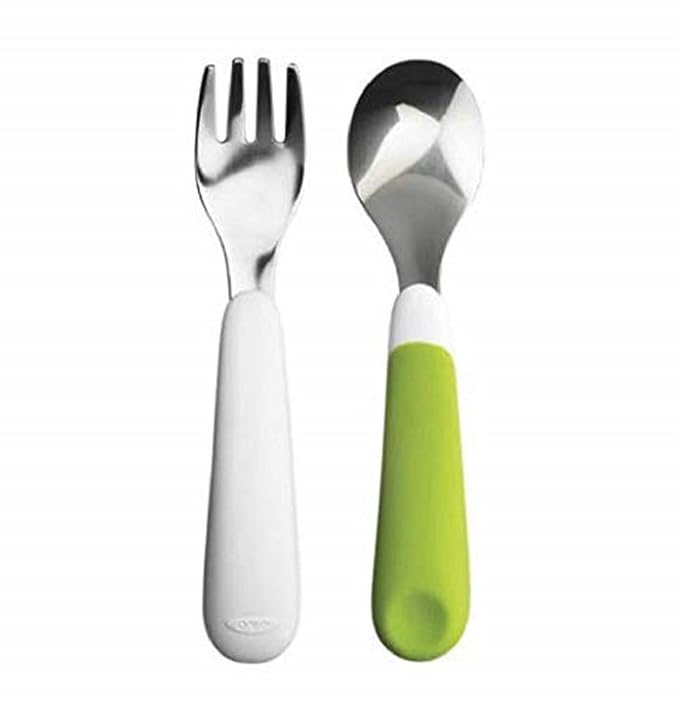 OXO Tot Feeding Spoon Set with Soft Silicone- Green