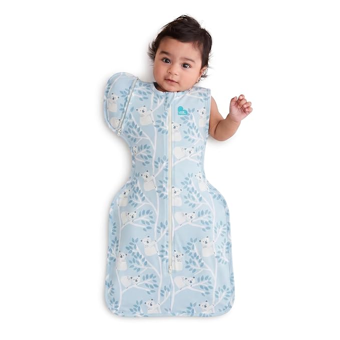 Love to Dream Swaddle Up Transition Swaddle, 1.0 TOG, Patented Zip-Off Wings, Gently Help Baby Transition from Being Swaddled to Arms Free When Showing Signs of Rolling, 13-19 lbs, Mini Koalas