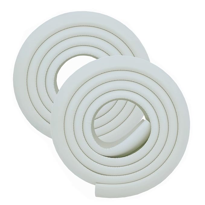 M2cbridge L Shape Extra Thick Furniture Table Edge Protectors Foam (Off White (6.5ft x 2))