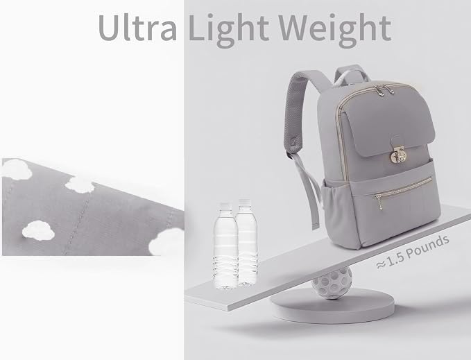 Baby Diaper Bag Backpack Medium Baby Bag with Laptop Compartment, Travel Backpack Purse Stylish Compact Baby Bag with Insulated Pockets (Gray)