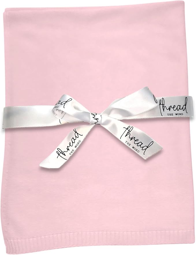 The Classic Blanket - 100% Organic Cotton Baby Blanket, American Made, 30x40in - Bassinet, Crib, Stroller - Gift Registry Baby Shower for Newborns and Kids (Baby Pink)
