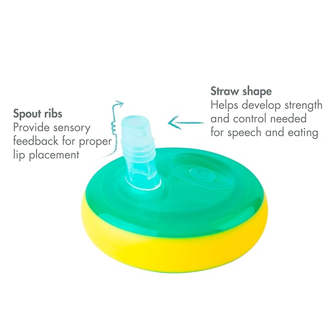The First Years Cocomelon Insulated Straw Cups - Silicone Straw Cups for Toddlers - Kids Water Bottles Ages 18 Months and Up - 2 Count