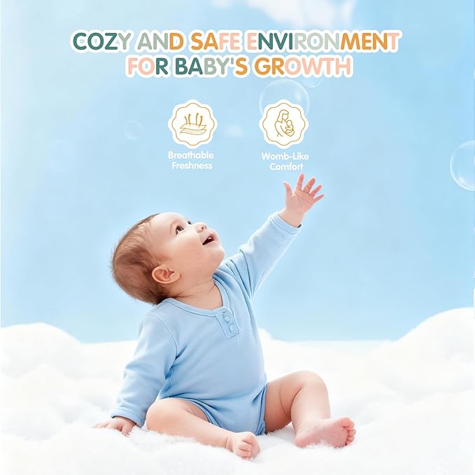 Portable Baby Lounger - Foldable Infant Lounge with Adjustable U-Shaped Bumper & Storage Bag, Breathable Cotton Secure Spot for Supervised Awake-Time Play & Interaction, Crocodile