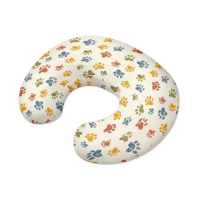 Breastfeeding Pillow Cover with Multi Paws Baby Breastfeeding Slipcover Infant Newborn Nursery Bottle Pillowcase Easy to Use and Dustptoof