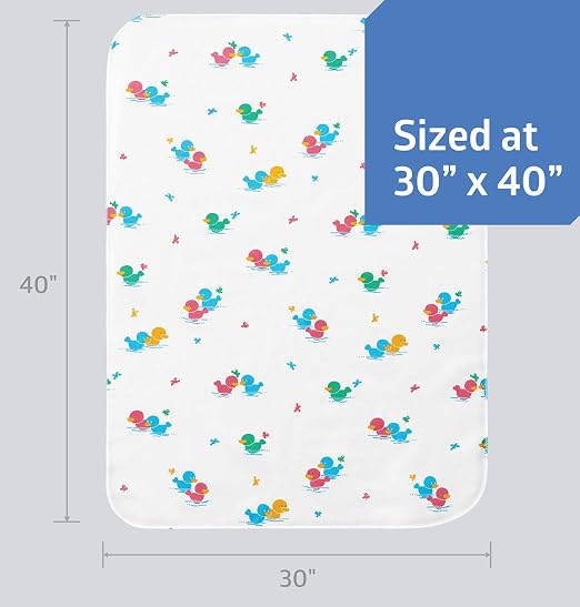 Medline Baby Blanket in Duck Print, Classic Design, Heavy Weight, 100% Cotton, Cuddly and Soft - Perfect for Newborns and Toddlers, 36" x 40" (91.4 cm x 1 m)