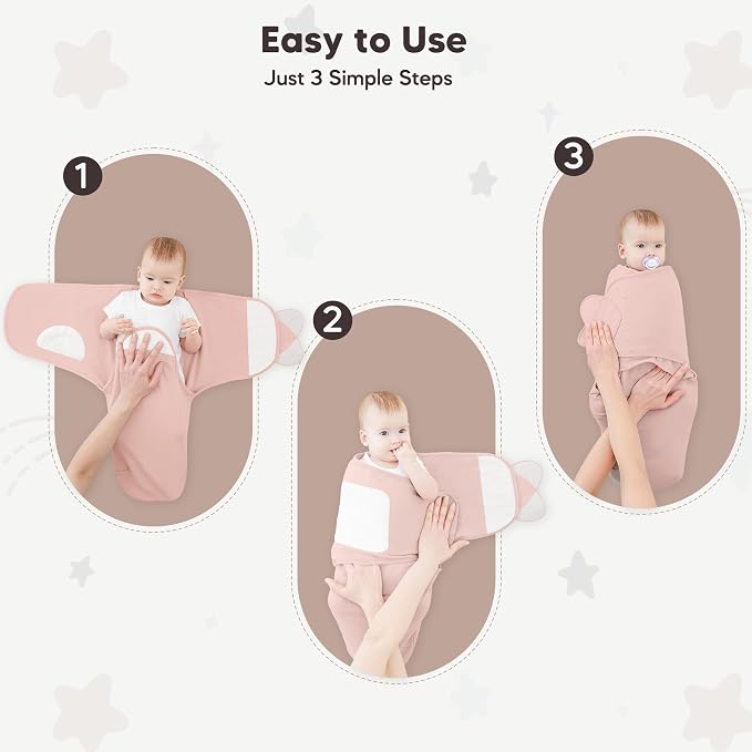 Susurration Swaddle Sleep Sacks 3 Pack 100% Muslin Cotton Swaddle Blanket Small Baby Wrap for 0-3 Months Newborn Sleep Sack Girls,Boys,Infants Essentials,Adjustable Wearable Sleeping Sack(Purple)