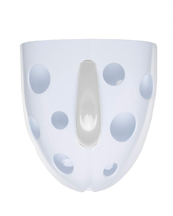 Bizzu Bath Toy Storage Organizer & Scoop with Handle, Quick-Dry Draining Bath Toy Bin with Suction Cup, Dishwasher-Safe Baby & Toddler Bath Caddy, White