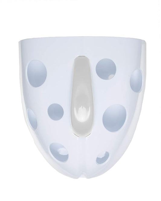 Bizzu Bath Toy Storage Organizer & Scoop with Handle, Quick-Dry Draining Bath Toy Bin with Suction Cup, Dishwasher-Safe Baby & Toddler Bath Caddy, White