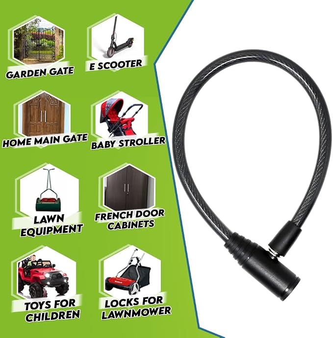 Urban August Child-Proof Refrigerator Lock for Kids & Adults - Lock for French Door Fridge and Cabinet (Regular, Black - 3 Pack Keyed Alike)