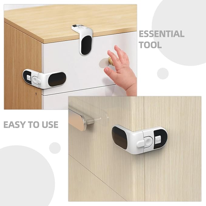 FAVOMOTO 16pcs Multi-functional Cupboard Locks for Cabinets Drawers and Refrigerators Easy One- Keep Boys and Girls Safe from Clamping Fingers