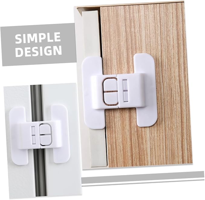 10 Pack Child Safety Cabinet Locks Baby Proof Drawer Locks for Kitchen Fridge Cupboard Child Locks Anti-Clip Hand Lock Buckle 2.75X2.75X0.39 Inch for Home Childproofing