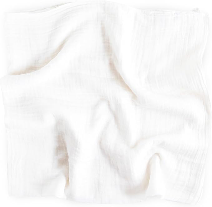 Little Unicorn - Cotton Muslin Swaddle Blanket | Single | 100% Cotton | Super Soft | Newborns and Infants | 47" x 47" | Unisex (White)