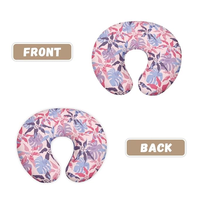 Tropical Leaves Nursing Pillow Covers, Nursing Pillow Slipcovers Breastfeeding Newborn Infant Feeding Cushion Cover Case