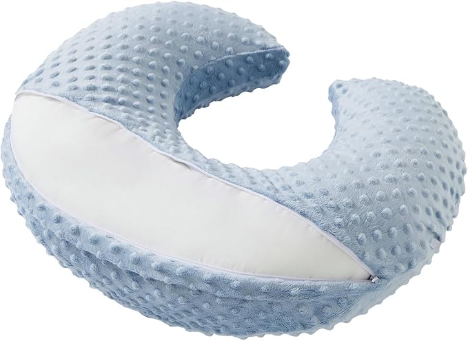 Dots Nursing Pillow Cover, Case Plush Breathable Breastfeeding Pillow Slipcover Fits Nursing Pillow, Super Soft Snug Positioners for Baby Boy Baby Girl (Cloud Blue)