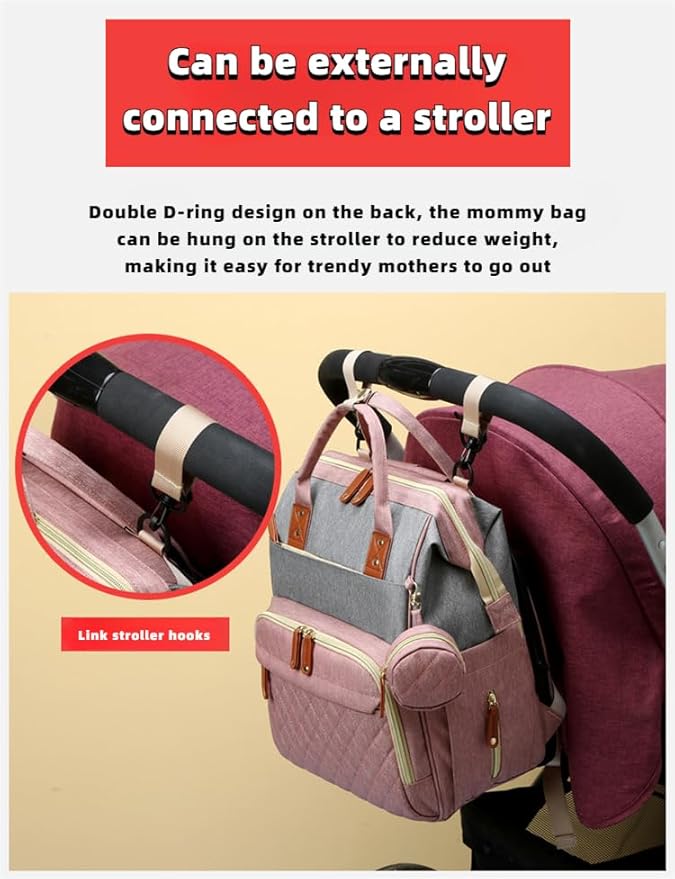 Diaper Bag Backpack, Multifunctional Travel Baby Bag with Changing Pad, Insulated Bottle Holders, Pacifier Case & Stroller Straps, Large Capacity Water Resistant, Unisex （Dark Gray