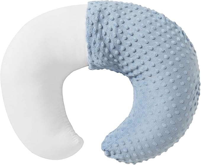 Pillowcase for Nursing Pillow and Positioner for Breastfeeding and Bottle Feeding, Propping Baby, Tummy Time, Baby Sitting Support, Awake-Time Support, Pillow Cover Only (Blue)