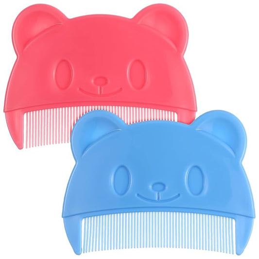 VOSAREA 2Pcs Baby Combs for Infants Hair Fine Tooth Cradle Cap Comb Cute Bear Shape for Newborn Hair Care