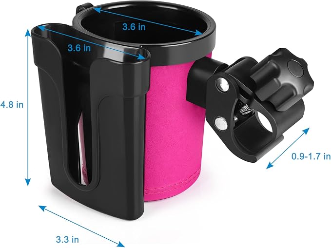 Accmor Stroller Cup Holder with Phone Keys Holder, 3-in-1 Universal Cup Holder, Drinks Bottle Holder for Stroller, Bike, Wheelchair, Walker, Scooter