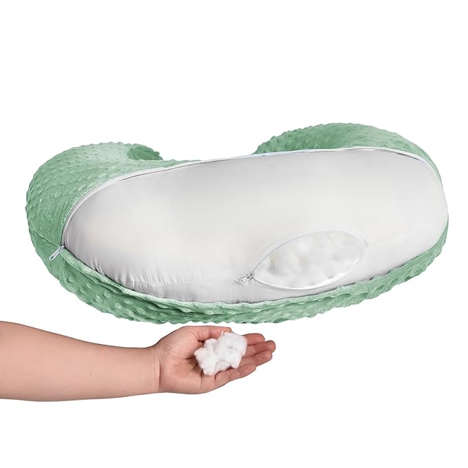 Nursing Pillow with Nursing Pillow Cover for Breastfeeding Moms, Extra Large Ultra-Soft Breastfeeding Pillows for Infant Newborn Baby Boy Girl (Green)