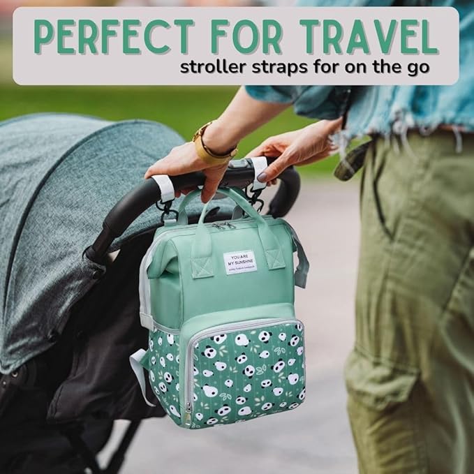 Baby Diaper Bag Backpack - Baby Boy Diaper Bag With Insulated Bottle Pockets & Stroller Straps - Pañaleras para Bebe - Toddler Diaper Bag Backpack - Travel Diaper Bag - Unisex Baby Bag. Green