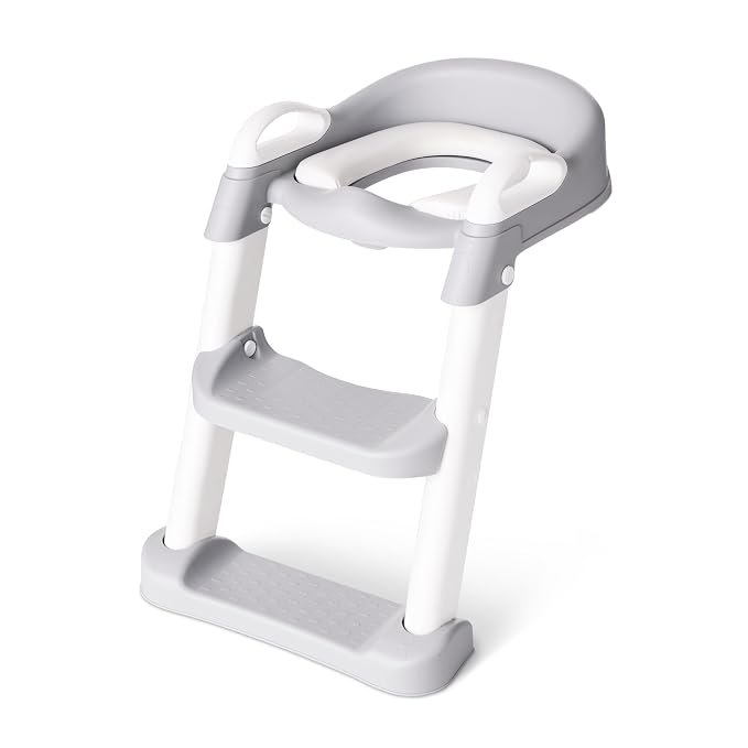 Regalo Toddler Potty Training Seat with Step Stool Ladder, Adjustable Kids Toilet Seat with Cushioned Pad & Handles, Foldable Potty Training Toilet Seat for Toddlers, Fits Standard Toilets