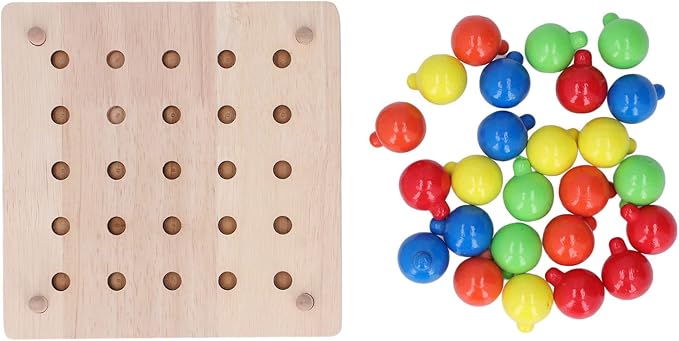 DAREBUDA Colorful Button Art Toy, Mosaic Pegboard Mushroom Nail Puzzle for Kids, Educational Color Matching Activity Board with Smooth Edges for Toddlers and Preschoolers