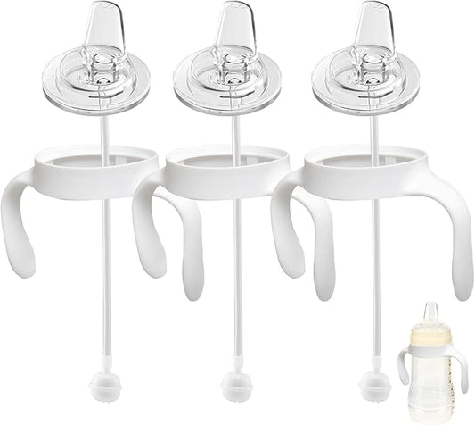 Spout Sippy Cup Conversion Kit for Mam Baby Bottles, Soft Top and Weighted Ball Transition with Handles Converter 6m+, Set of 3