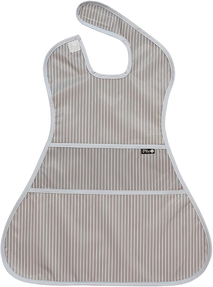 Plie Full Coverage Waterproof Feeding Bib for Toddlers – Extra Long Apron Bib for Mealtime, Self-Feeding, High Chairn
