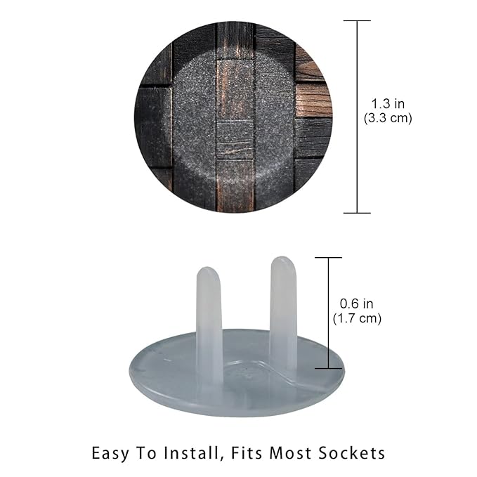 Dark Grey Wooden Outlet Covers Baby Proofing Child Proof Plug Covers for Electrical Outlets Easy Install Outlet Plug Covers