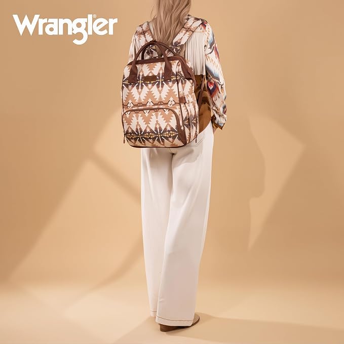Montana West Wrangler Callie Diaper Bag Backpack with Stroller Straps Southwestern Multifunction Baby Travel Bag WG2210-9110TN