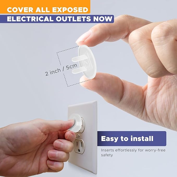 Mommy?™s Helper Outlet Plug Covers ??Baby Proof Electrical Outlet Protectors, Childproof Socket Safety Caps, Easy Press-Fit Installation, Translucent, 36 Pack