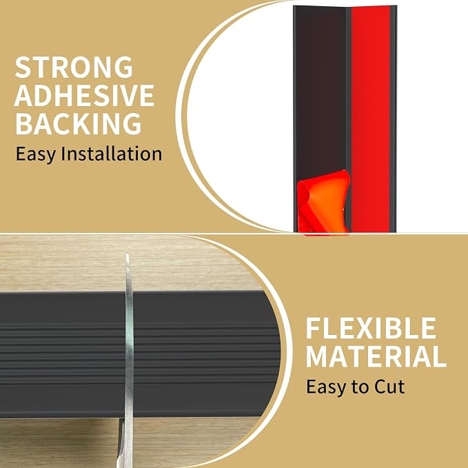 TONGMO 5 Pack Wall Corner Protectors, 23.6" L x 1.57" W x 0.15" TH Self Adhesive Corner Guard, PVC Wall Edge Protector with Strong Adhesive for Sharp Edge Protection & Cover Damaged Corners