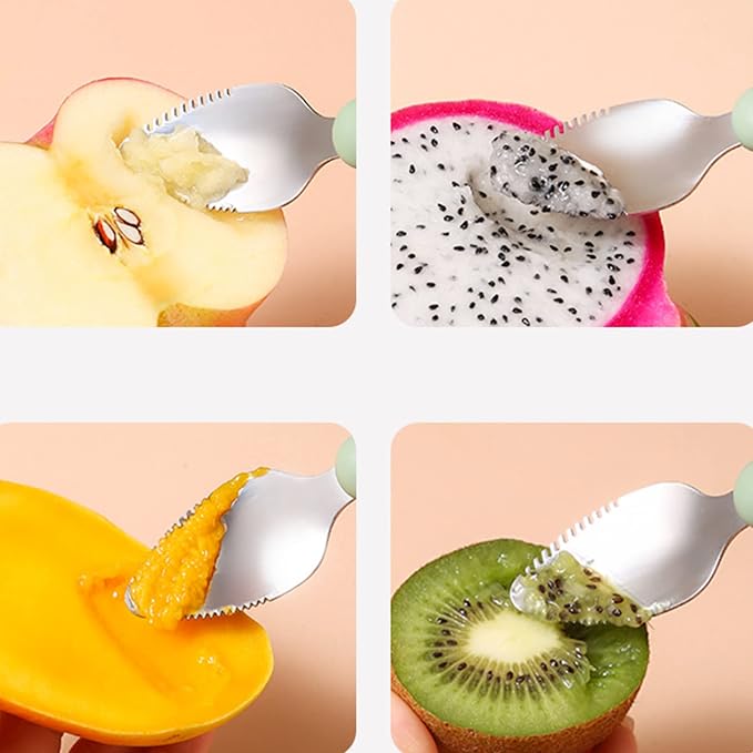 Lightweight Mud Silicone Puree Scrapping Spoons Scraping Practical Fruit Scraper Food Fruits 20.5cm/8-inch Length Gift Small Silicone Spoons for Eating